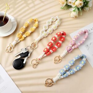 Boho Macrame Flower Keychain Wristlet