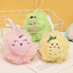 Cartoon Fruit Bath Pouf